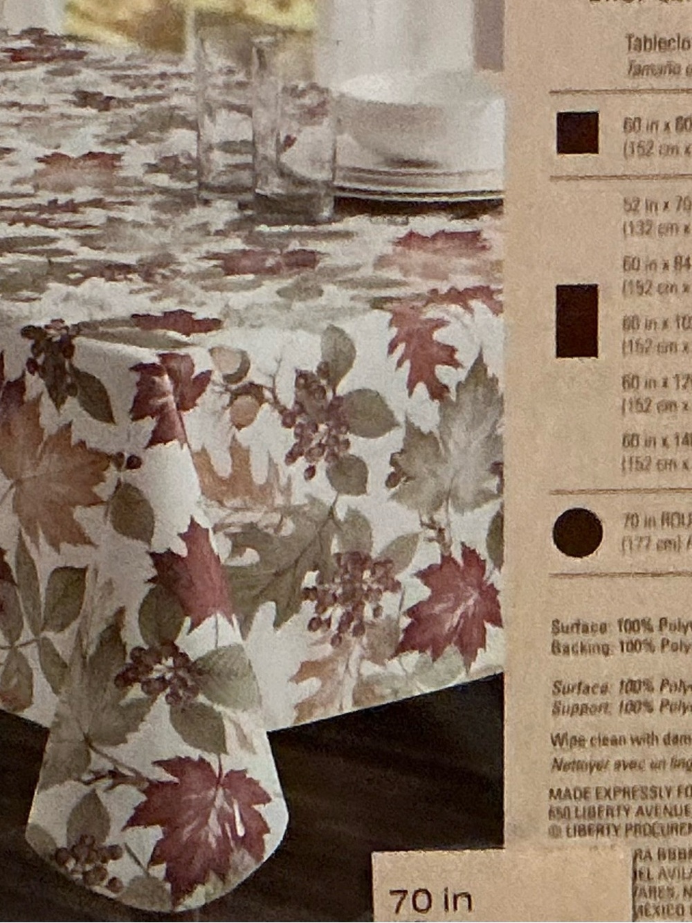 Autumn Leaf Medley Print Tablecloth